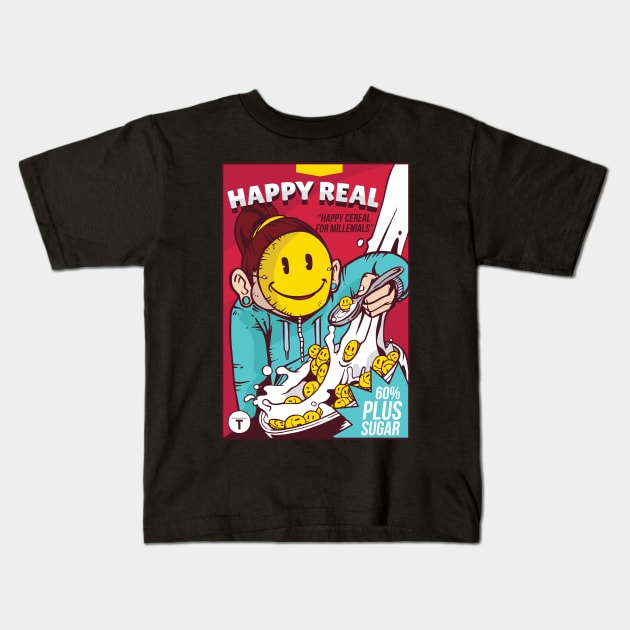 happy cereals for millenials Kids T-Shirt by A&P